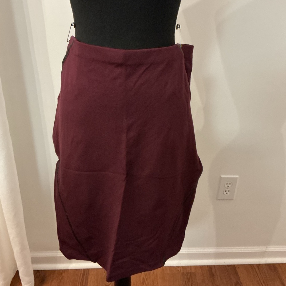 Vince Camuto Asymmetrical Skirt in Burgundy